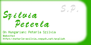 szilvia peterla business card